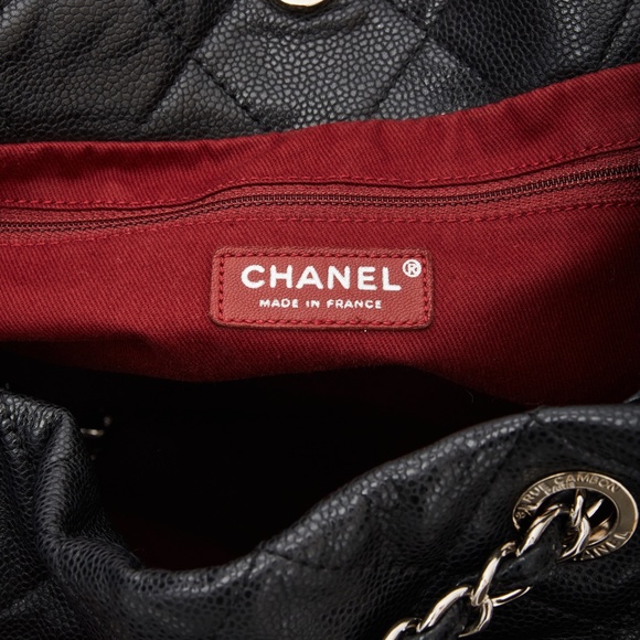 CHANEL VINTAGE CAVIAR BLACK LEATHER GRAND SHOPPING TOTE LARGE - Picture 7 of 11